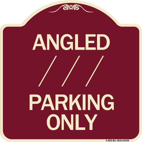 Signmission Angle Parking W/ Bidirectional Arrow 1 Heavy-Gauge Aluminum Sign, 18" x 18", BU-1818-24346 A-DES-BU-1818-24346 - main